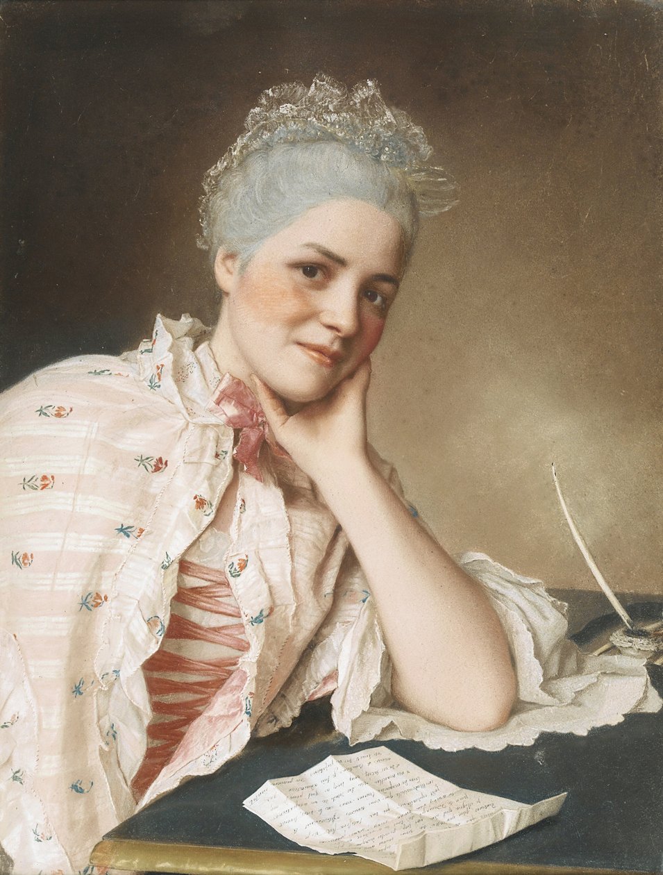 Porträtt av sångerskan Mademoiselle Louise Jacquet, ca. 1750 av Jean Étienne Liotard