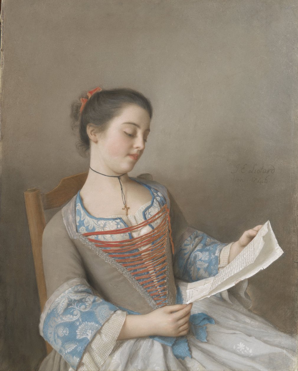 Konstnärens brorsdotter, Marianne Lavergne, känd som "La Liseuse" 