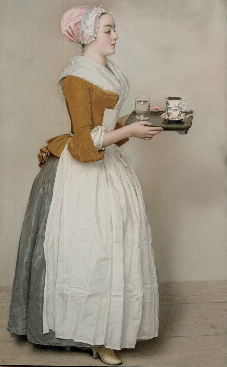 Chokladflickan La Belle Chocolatière de Vienne, ca. 1745 av Jean Étienne Liotard