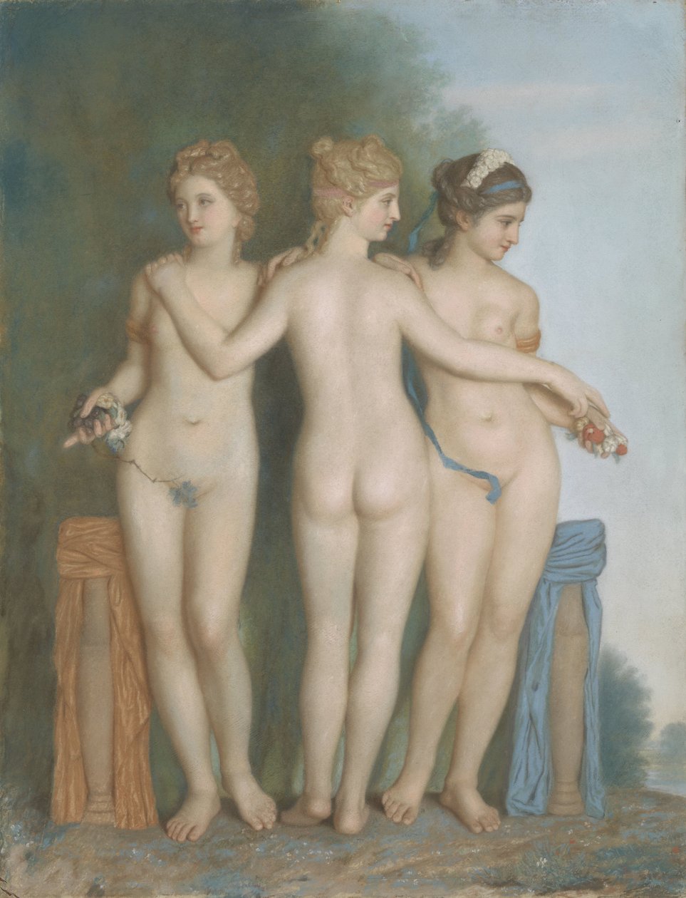 The Three Graces, efter Antique Marble Group i Galleria Borghese, Rom av Jean Étienne Liotard