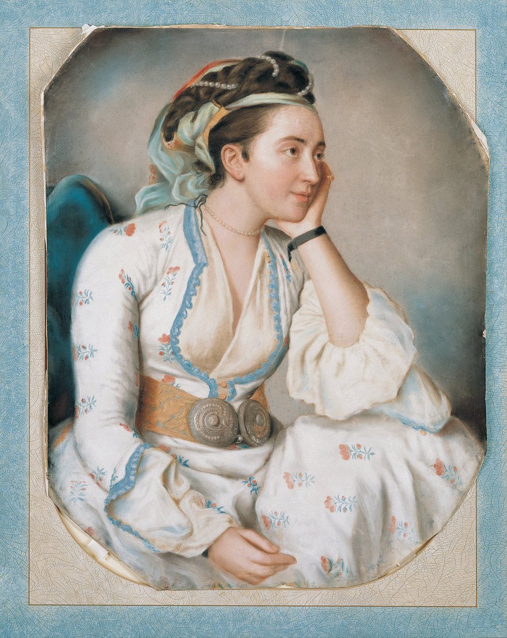 Kvinna i turkisk klänning, mitten av 1700-talet. av Jean Étienne Liotard