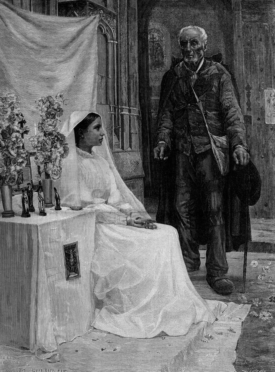 Offer till Gud. Gravyr efter målningen av Jean Eugene Buland (1852-1926). 1800-talet. I "" The Illustrous World"" nr 1240 den 1 januari av Jean Eugene Buland
