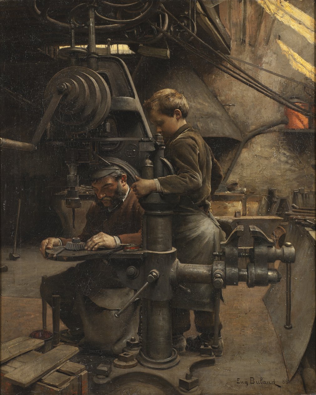 Un Patron or The lesson of the Apprentice, 1888 av Jean Eugene Buland