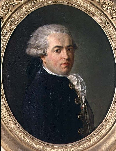 Porträtt av en gentleman i en svart rock av Jean F. G. (circle of) Colson