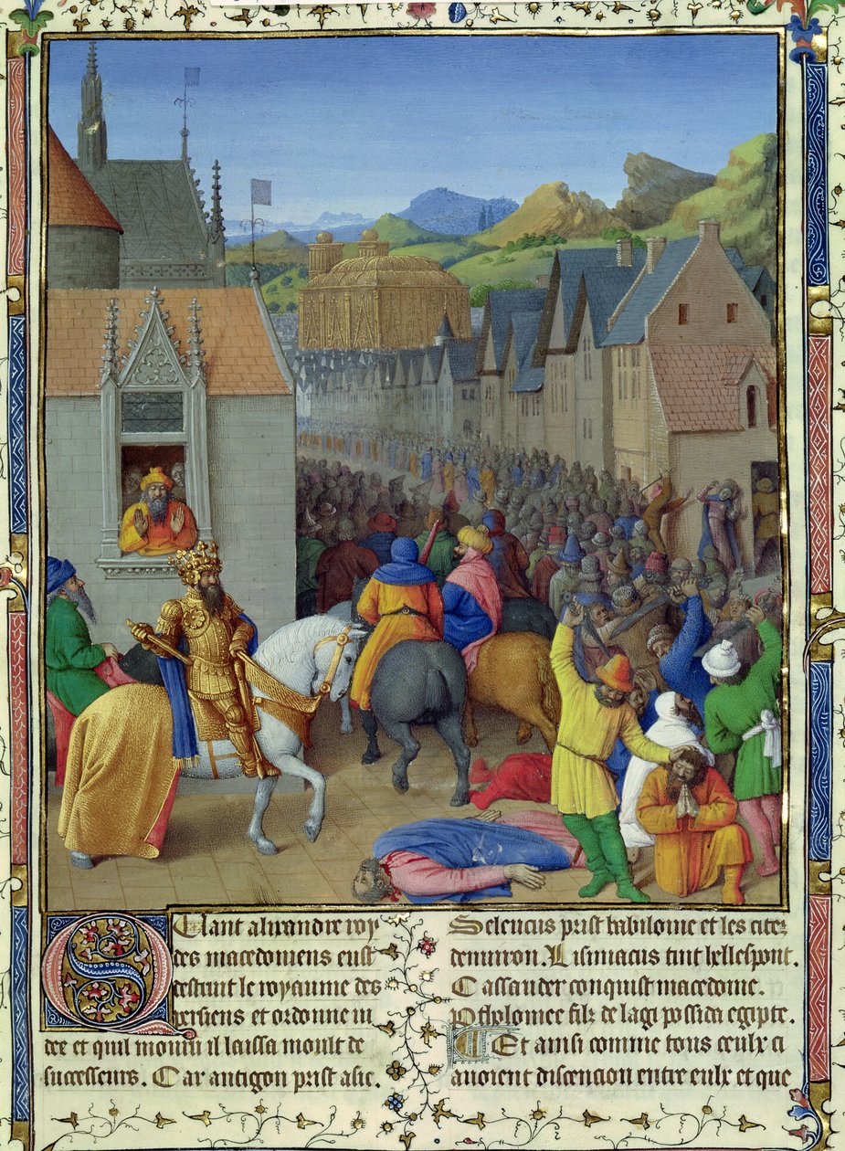 1s Fr 847 f.248 Ptolemaios Soters intåg i Jerusalem c.30 f.Kr., illustration från 