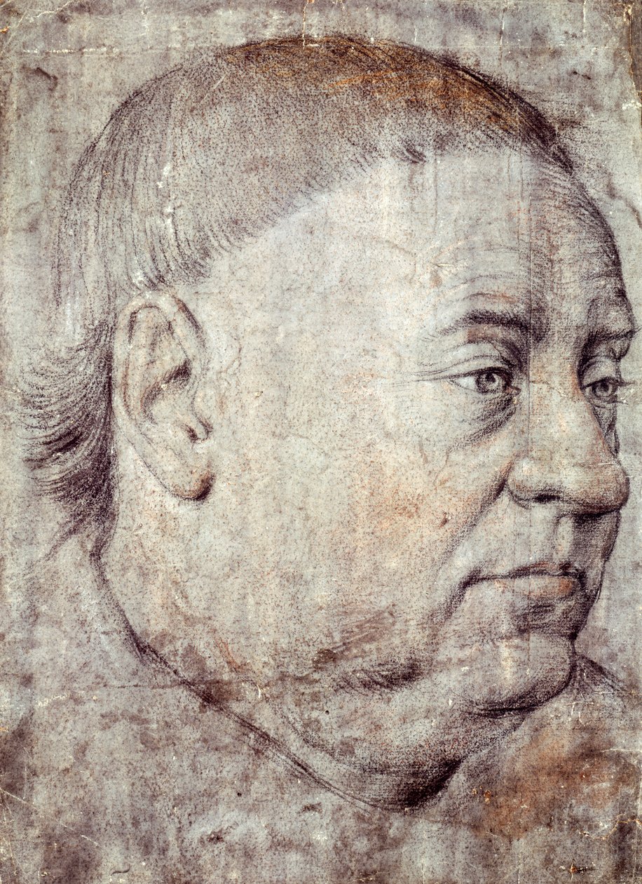 Teckning för porträtt av Guillaume Jouvenel des Ursins, Charles VII:s kansler av Jean Fouquet (cirka 1415-cirka 1481) av Jean Fouquet