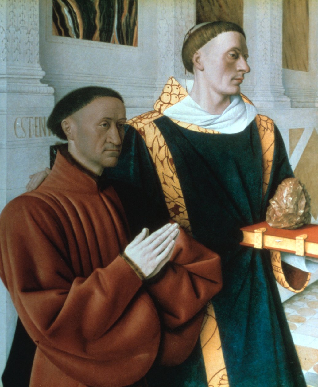 Etienne Chevalier och St Stephen, c1450 av Jean Fouquet