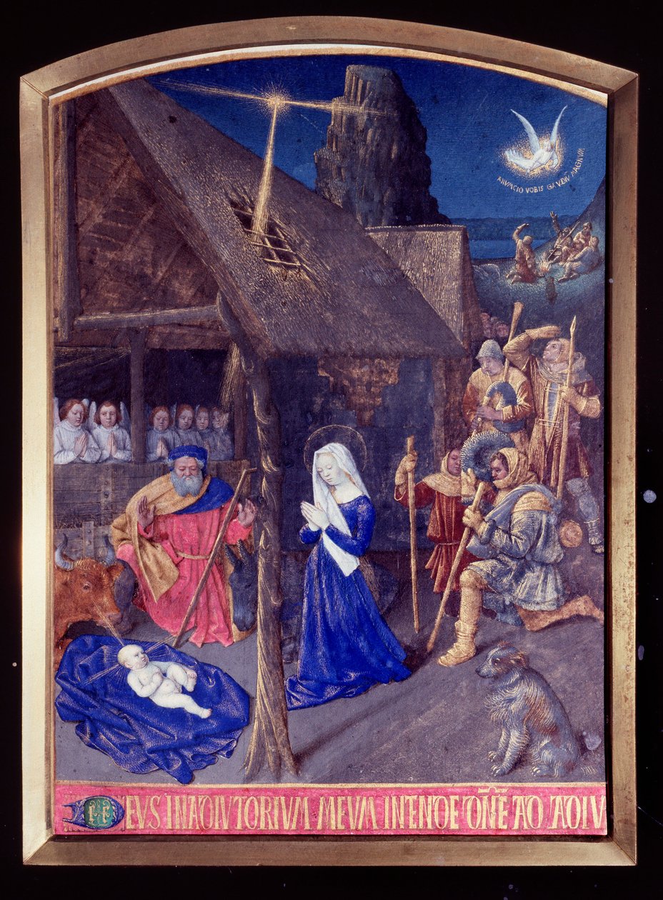 The Days of the Madonna: the Nativity and the Adoration of the Shepherds Miniature in "" Les Hours d