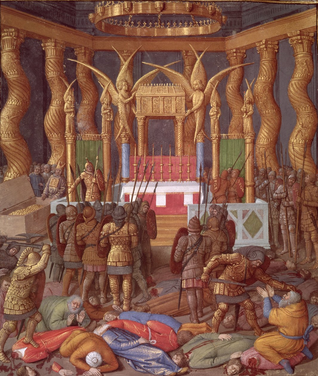 Fr 247 f.293 Desekration av Jerusalems tempel 63 f.Kr. av Pompejus och hans soldater, illustration från 