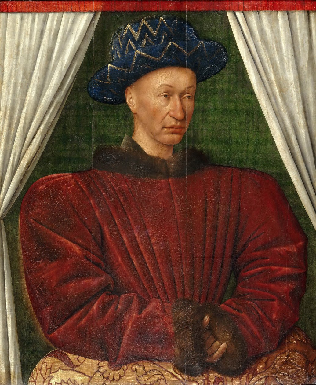 Porträtt av kung Karl VII av Frankrike, 1445-1450 av Jean Fouquet