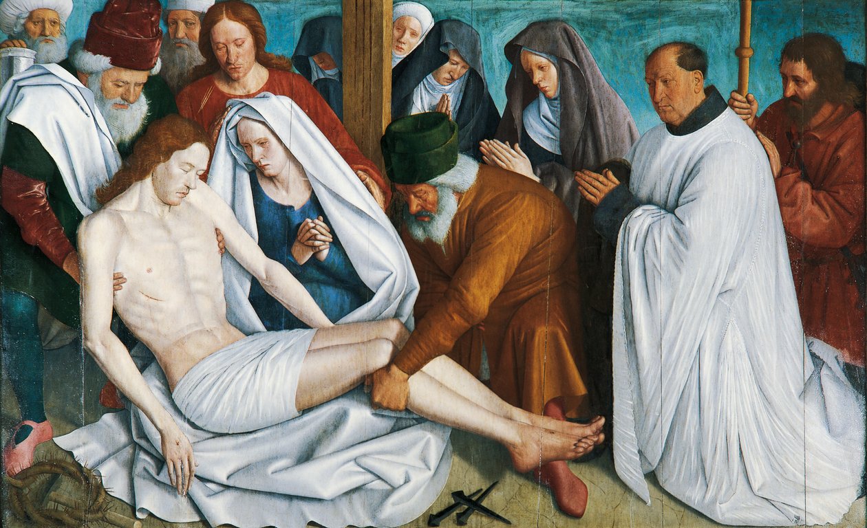 Pieta av Jean Fouquet (ca 1415 - ca 1481), tempera på trä av Jean Fouquet
