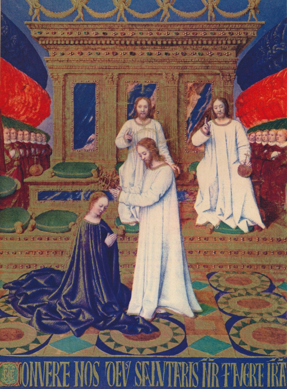 Jungfrukröningen, c1455, 1939 av Jean Fouquet