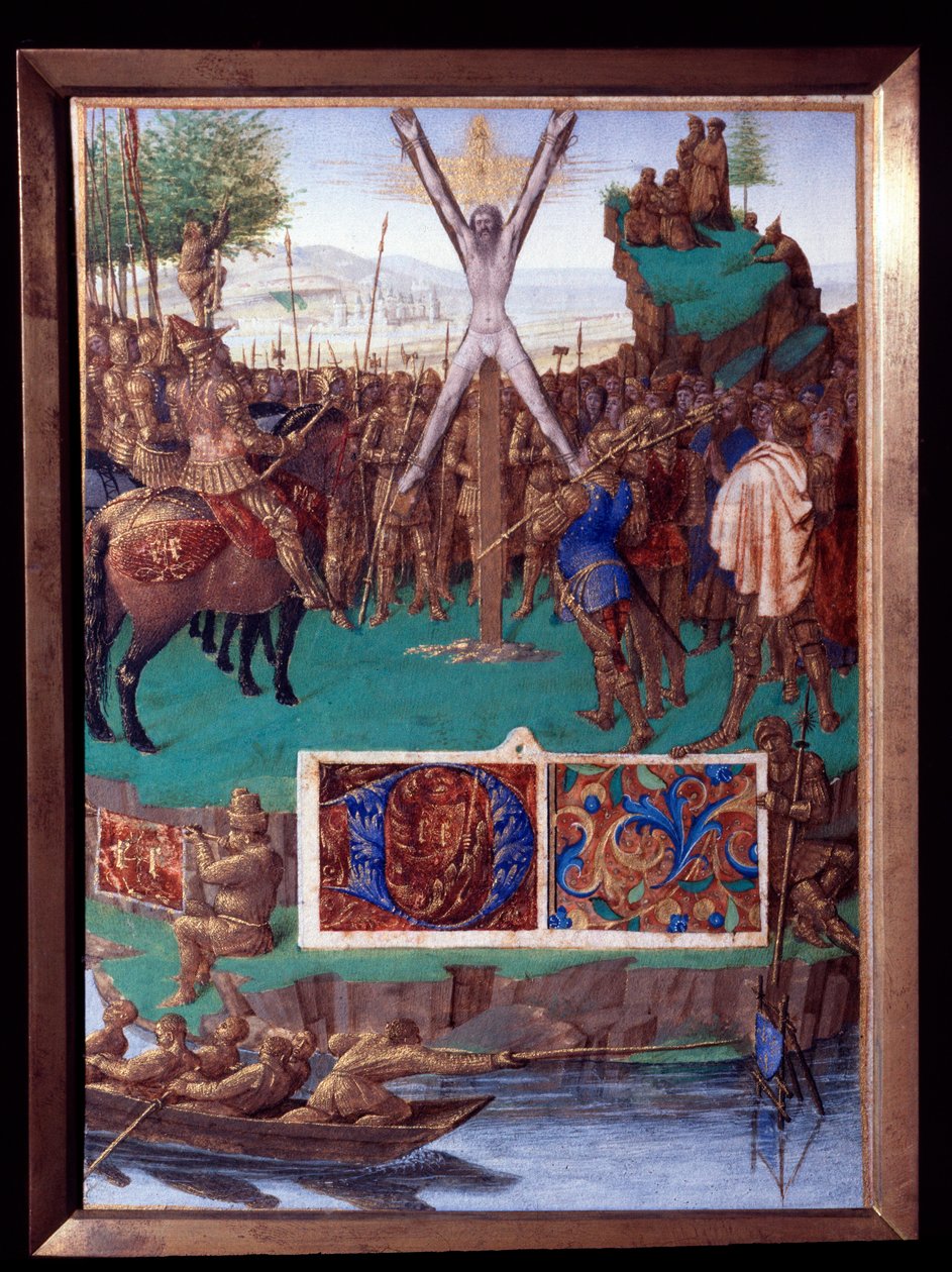 Sankt Andres martyr korsfäster miniatyr från "The Book of Hours of Stephen Chevalier" av Jean Fouquet (1420-1477/1481) av Jean Fouquet