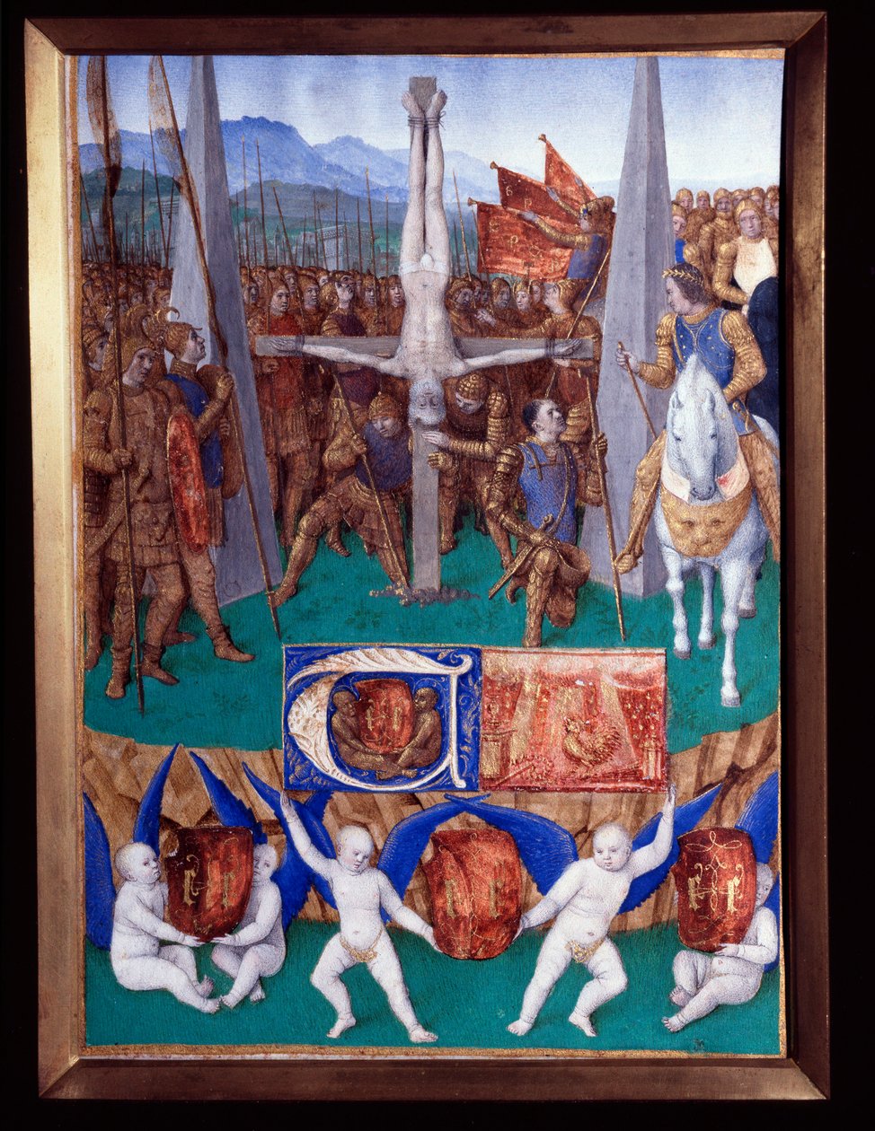 Sankt Peters martyrskap Miniature hämtat från "The Book of Hours of Etienne Chevalier" av Jean Fouquet (1420-1477/1481) av Jean Fouquet