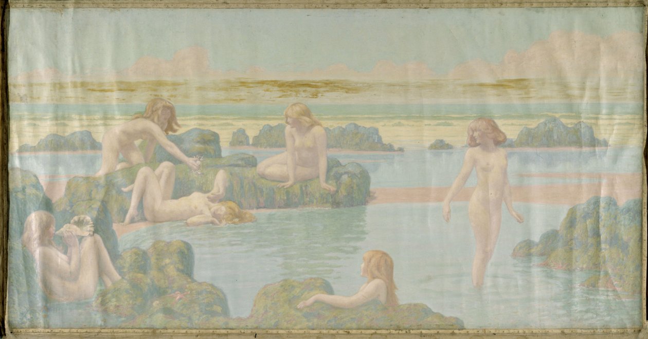 The Sea Garden, ca 1910 (olja på duk) av Jean Francis Auburtin