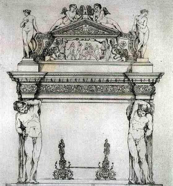 Öppen spis från Ambassadors Hall, i Ducal Palace, i Venedig, från 
