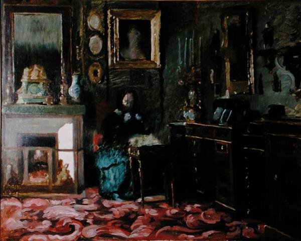 Salongen av Madame Hanska (1801-82), rue Fortuner av Jean Francois (after) Gigoux