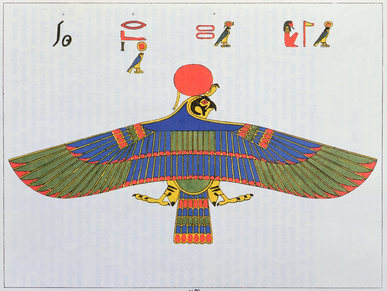 Guden Horus föreställd i form av en sparvhök, 1823 av Jean Francois Champollion