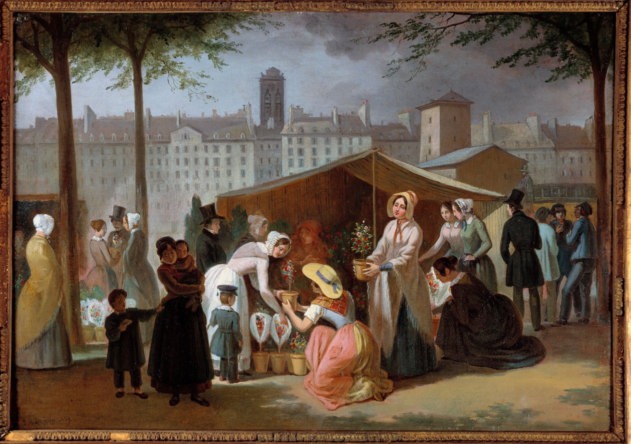 Blomstervandringen. Målning av Jean Francois Demay (1798 - 1850) av Jean Francois Demay