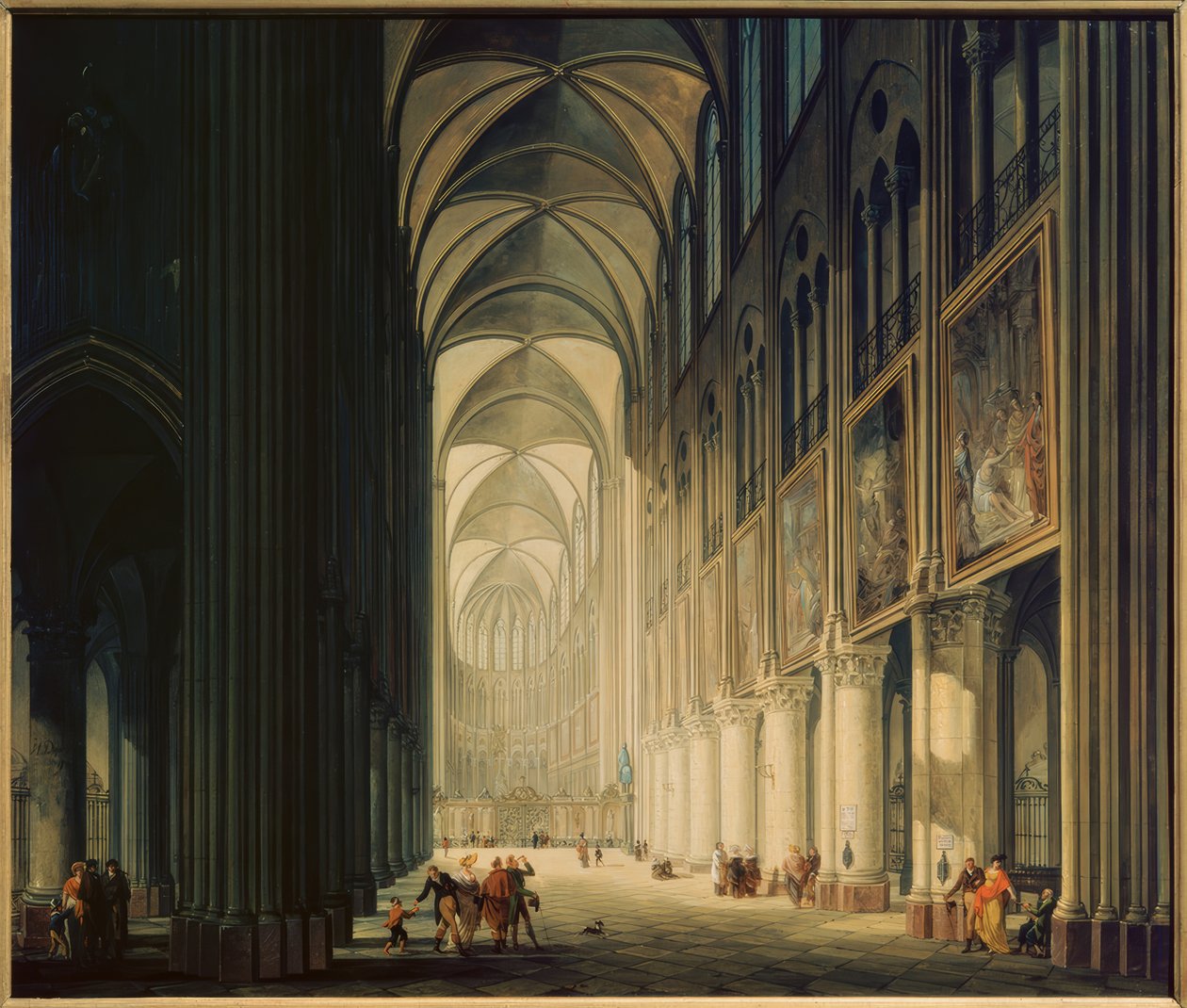 Interiörvy av Notre-Dame 1789 av Jean Francois Depelchin