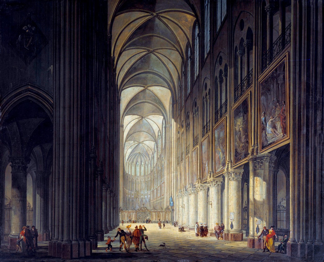 Interiörvy av katedralen Notre Dame de Paris Målning av J. F. Depelchin (1770-1835) 1789 Sön. 0,43x0,54m Paris, Musee Carnavalet - Interiörvy av katedralen Notre Dame de Paris. Målning av J.F. Depelchin (1770-1835) av Jean Francois Depelchin