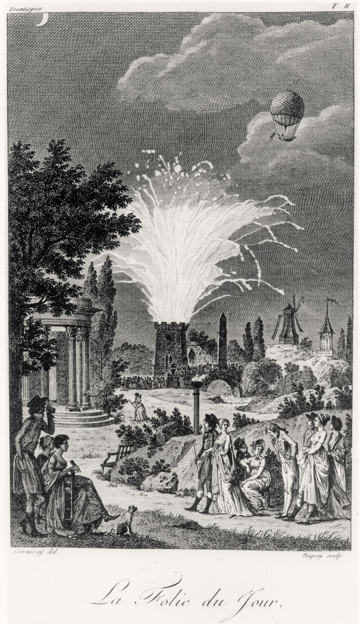 Fyrverkeri vid Jardin de Tivoli, ca 1826 av Jean Francois Garneray