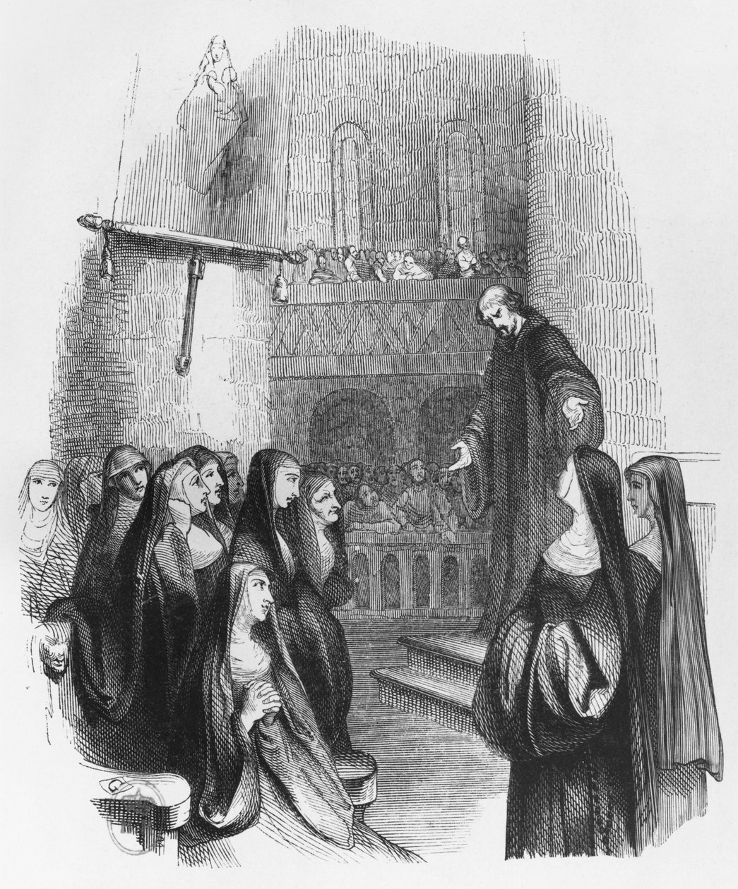 Abelard predikar vid Paraclete, illustration från 