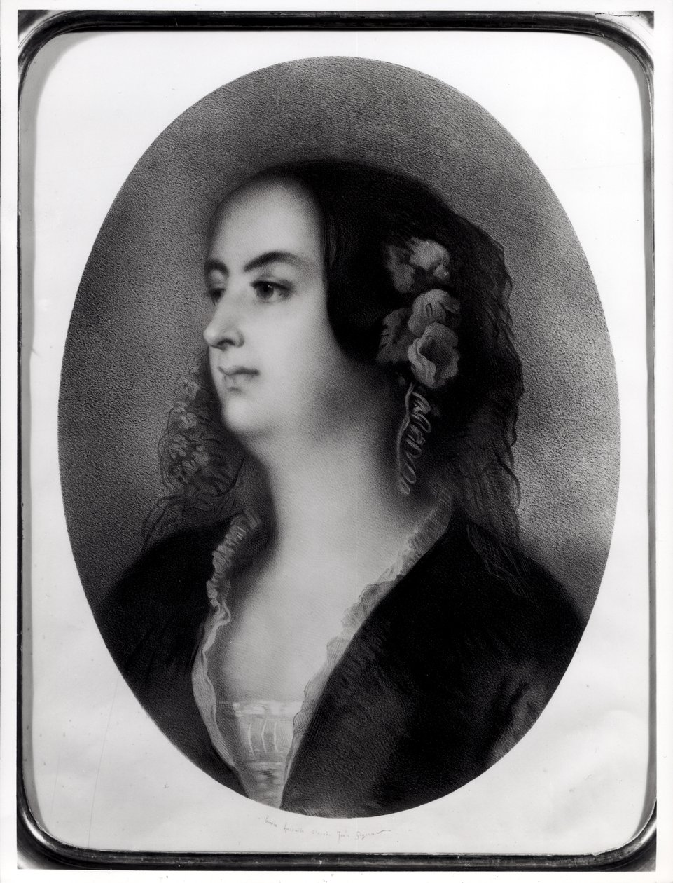 Madame Hanska (1801-82) graverad av Emile Lassalle (1813-71) (litografi) av Jean Francois Gigoux