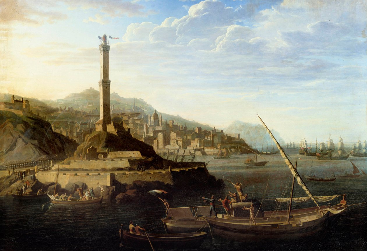 Napoleonkriget: Inträde i den franska arméns gener under kommando av general Miollis den 24 juni 1800. Målning av Jean Francois Hue (1751-1823) av Jean Francois Hue