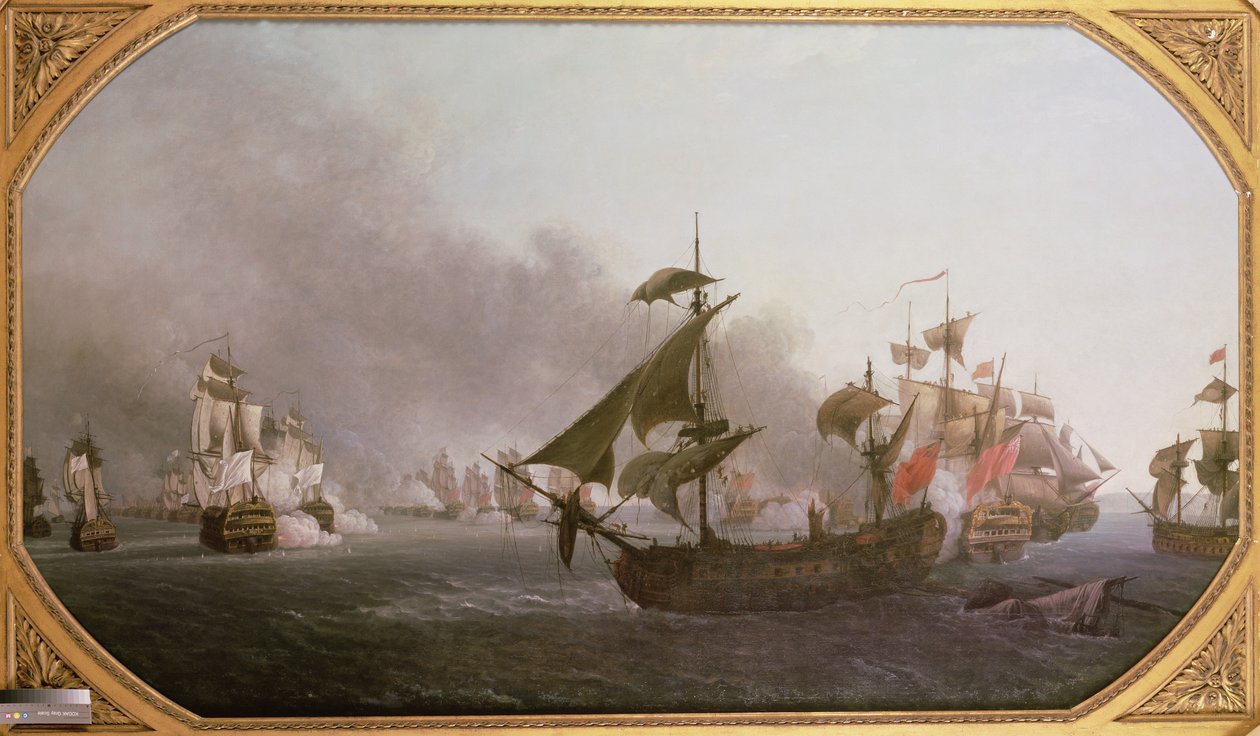 Sjöstrid utanför Isle of Grenada, 6 juli 1779, 1788 av Jean Francois Hue