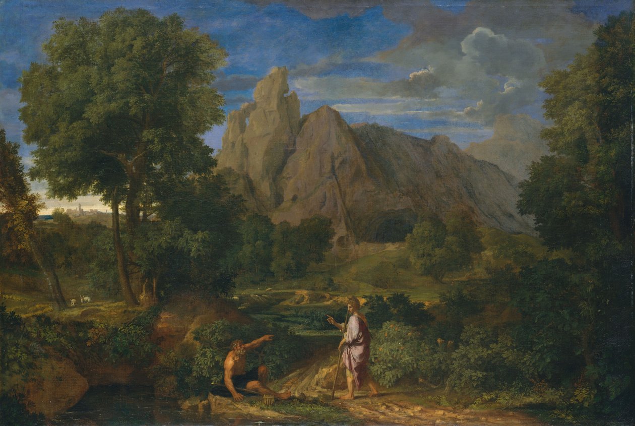 Merkurius och Battus av Jean Francois I Millet