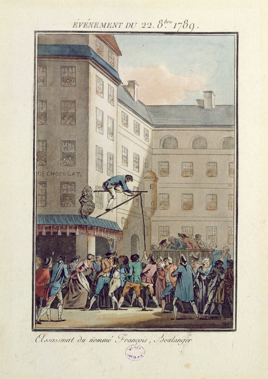 Händelser den 22 oktober 1789: Hängning av en man vid namn Francois, en bagare av Jean Francois Janinet
