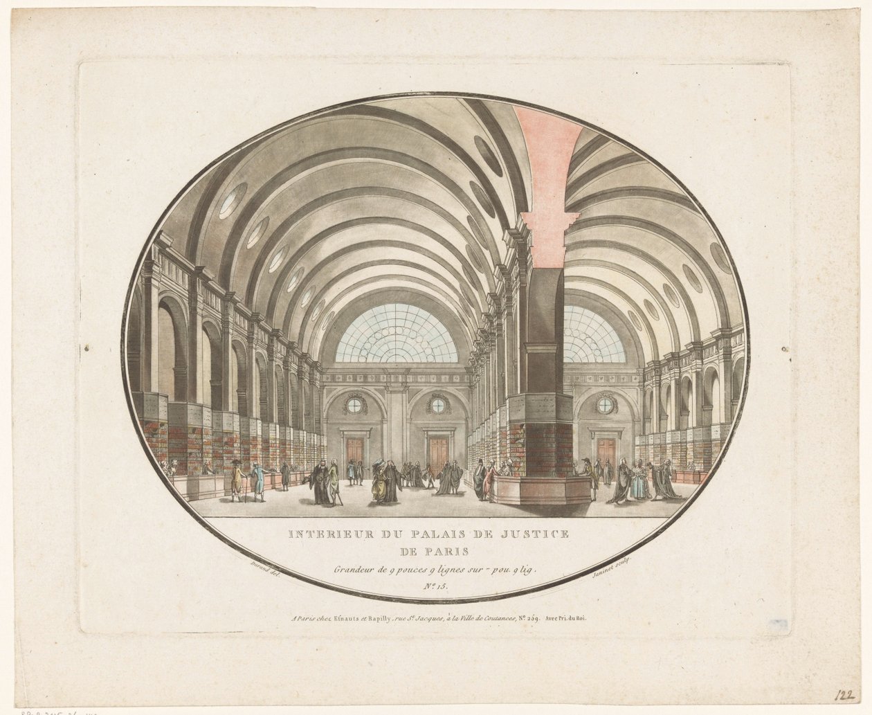 Interiör av Justitiepalatset i Paris Interior du Palais de Justice de Paris (titel på objekt) av Jean Francois Janinet