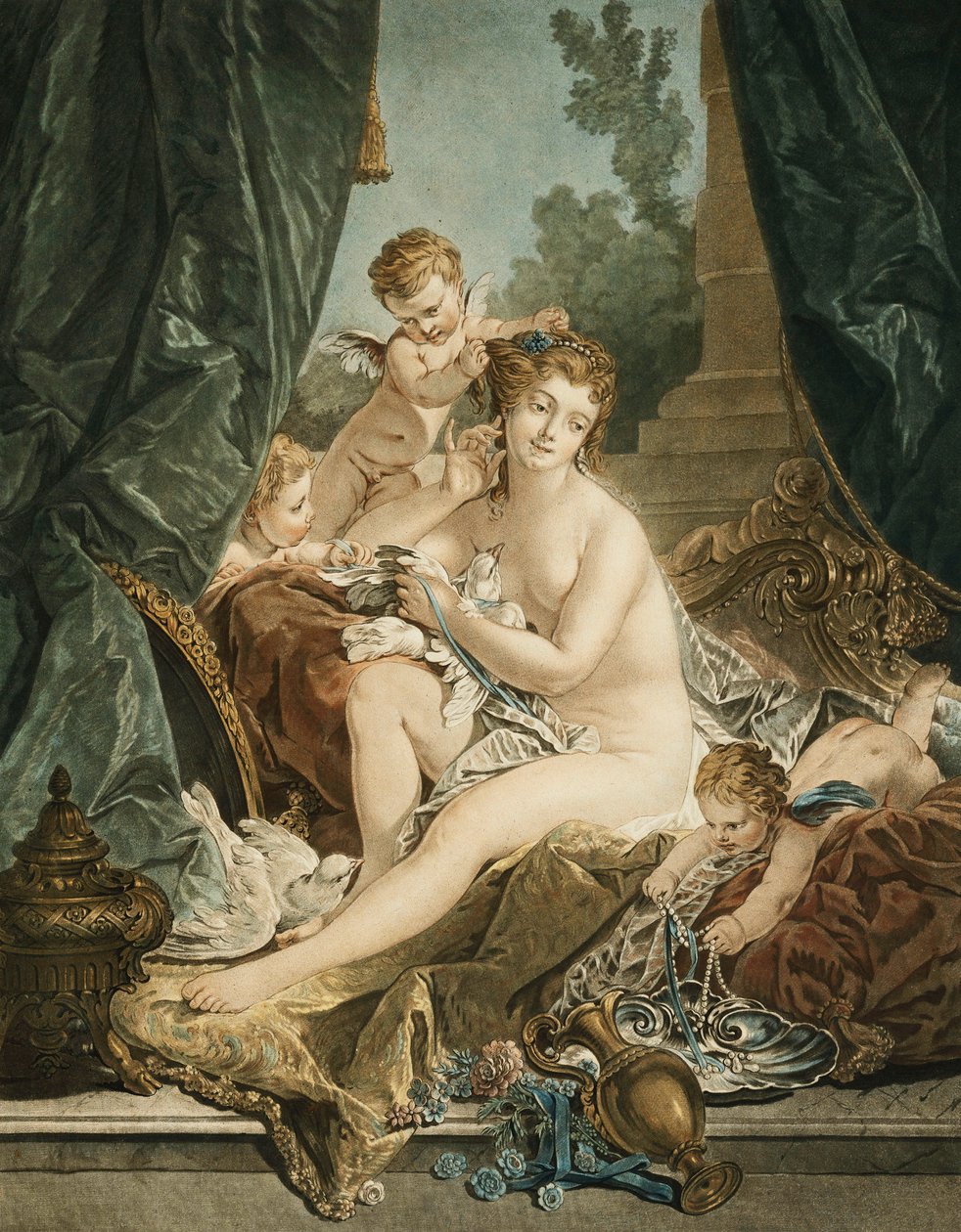 The Toilet of Venus, efter Francois Boucher, 1783 av Jean Francois Janinet