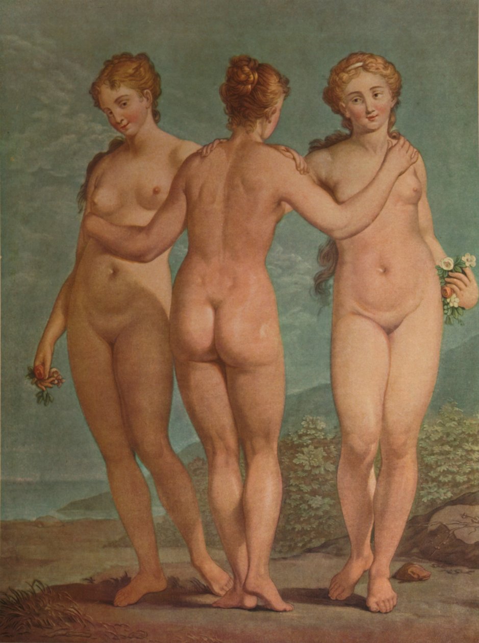 Les Trois Graces, The Three Graces, c1785, 1913 av Jean Francois Janinet