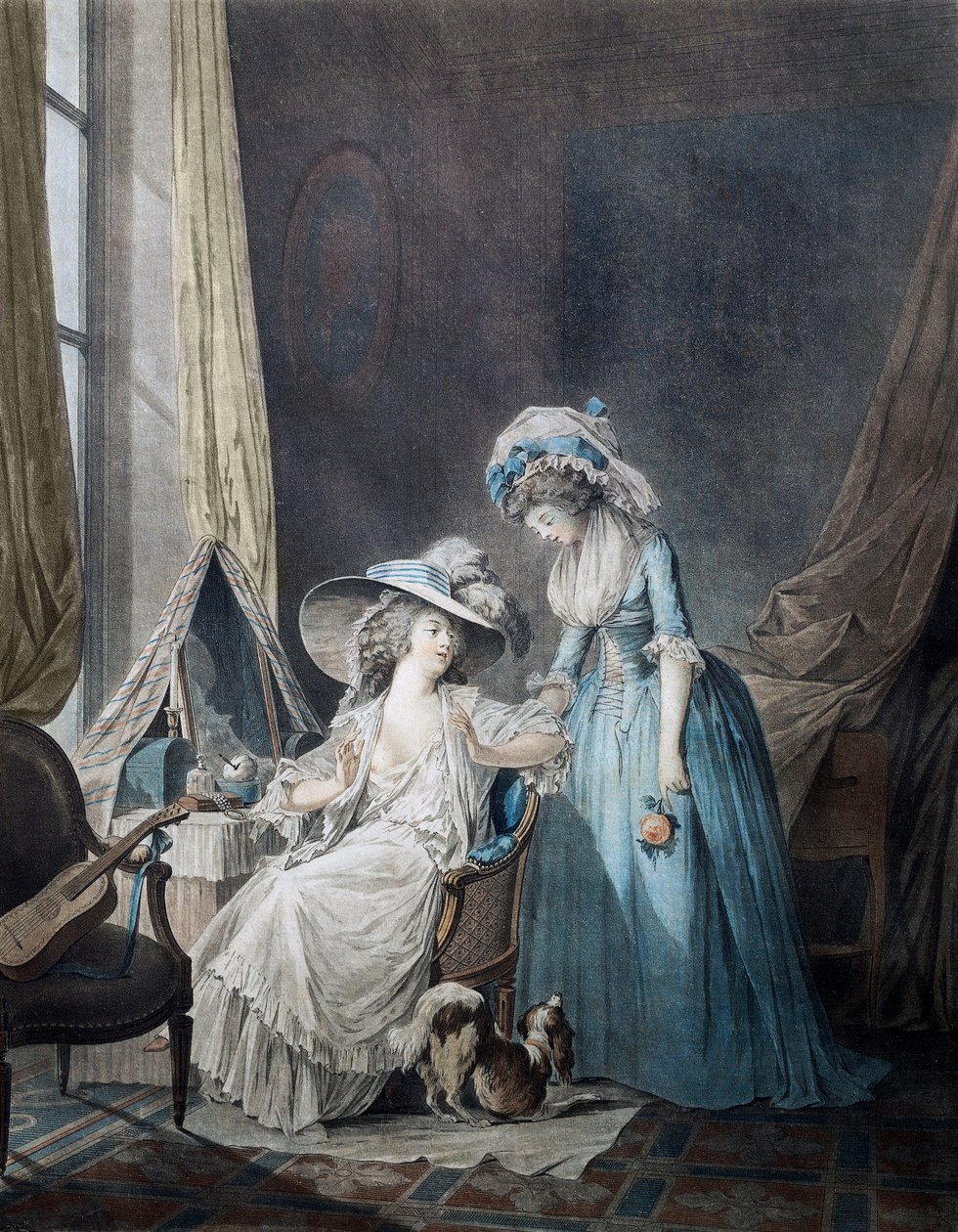Den svåra bekännelsen - Gravyr av Janinet av Jean-Francois Janinet