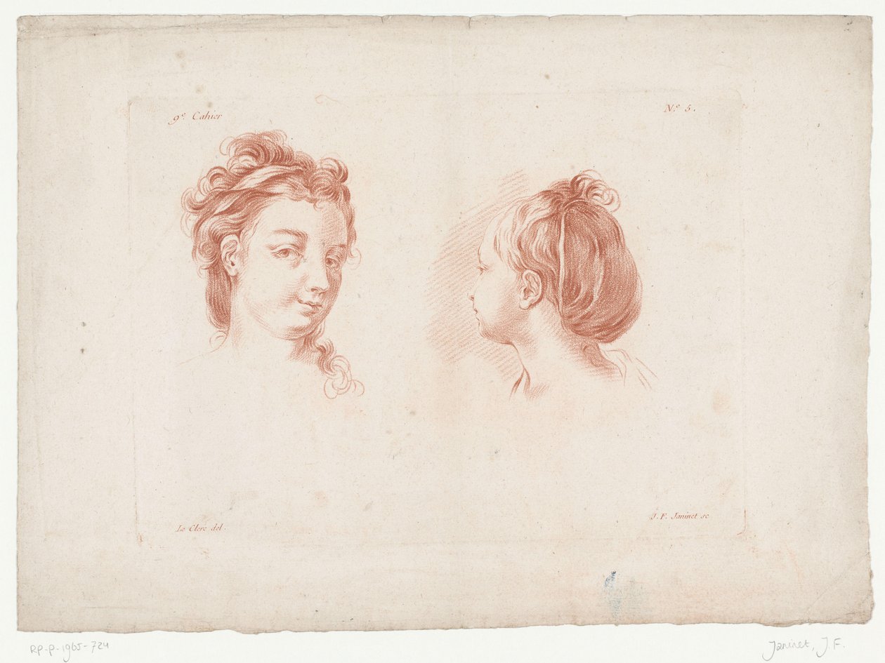 Två kvinnors huvuden Kompositioner med mänskliga kroppsdelar (serietitel) IX Cahier de Principes du Dessin d