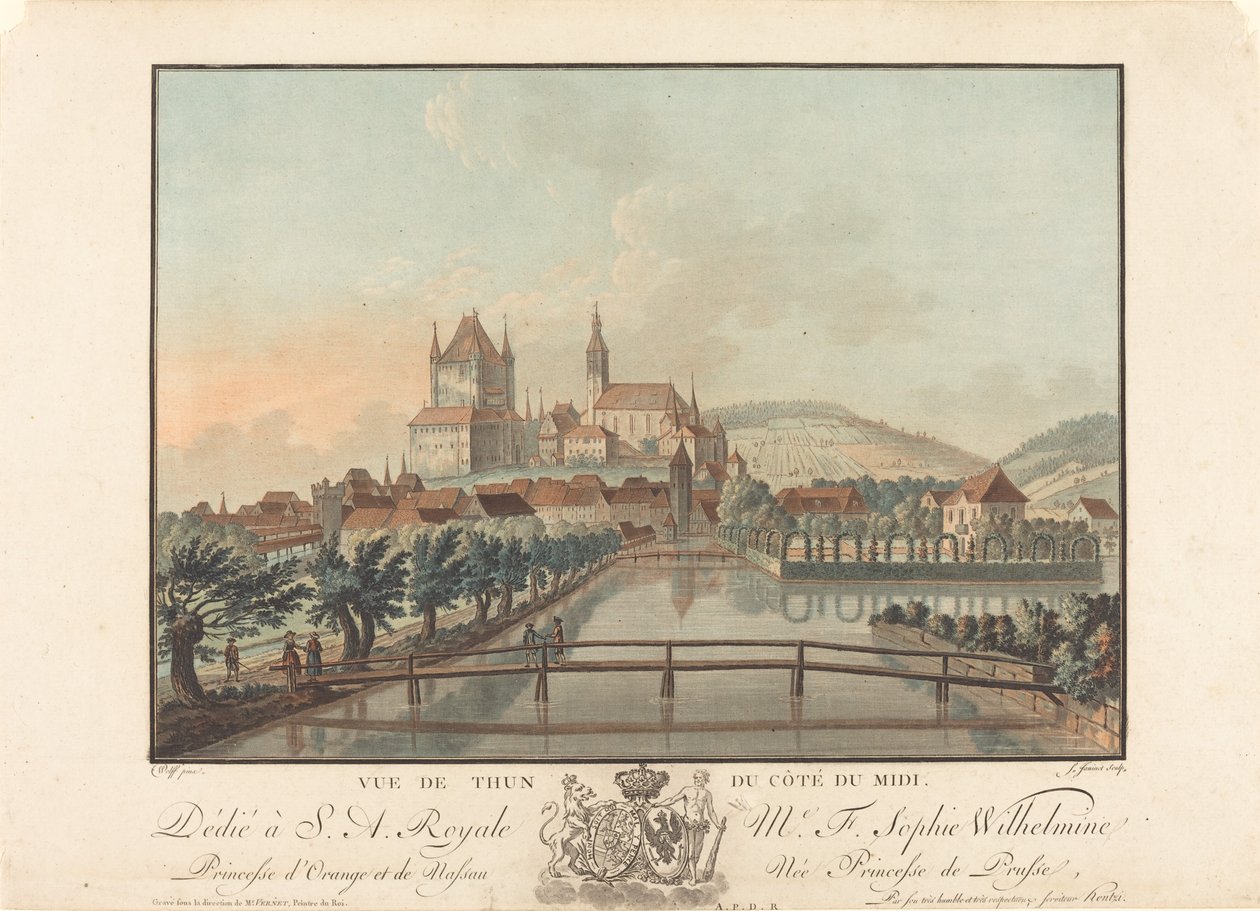 Utsikt över Thun från Cote du Midi av Jean Francois Janinet