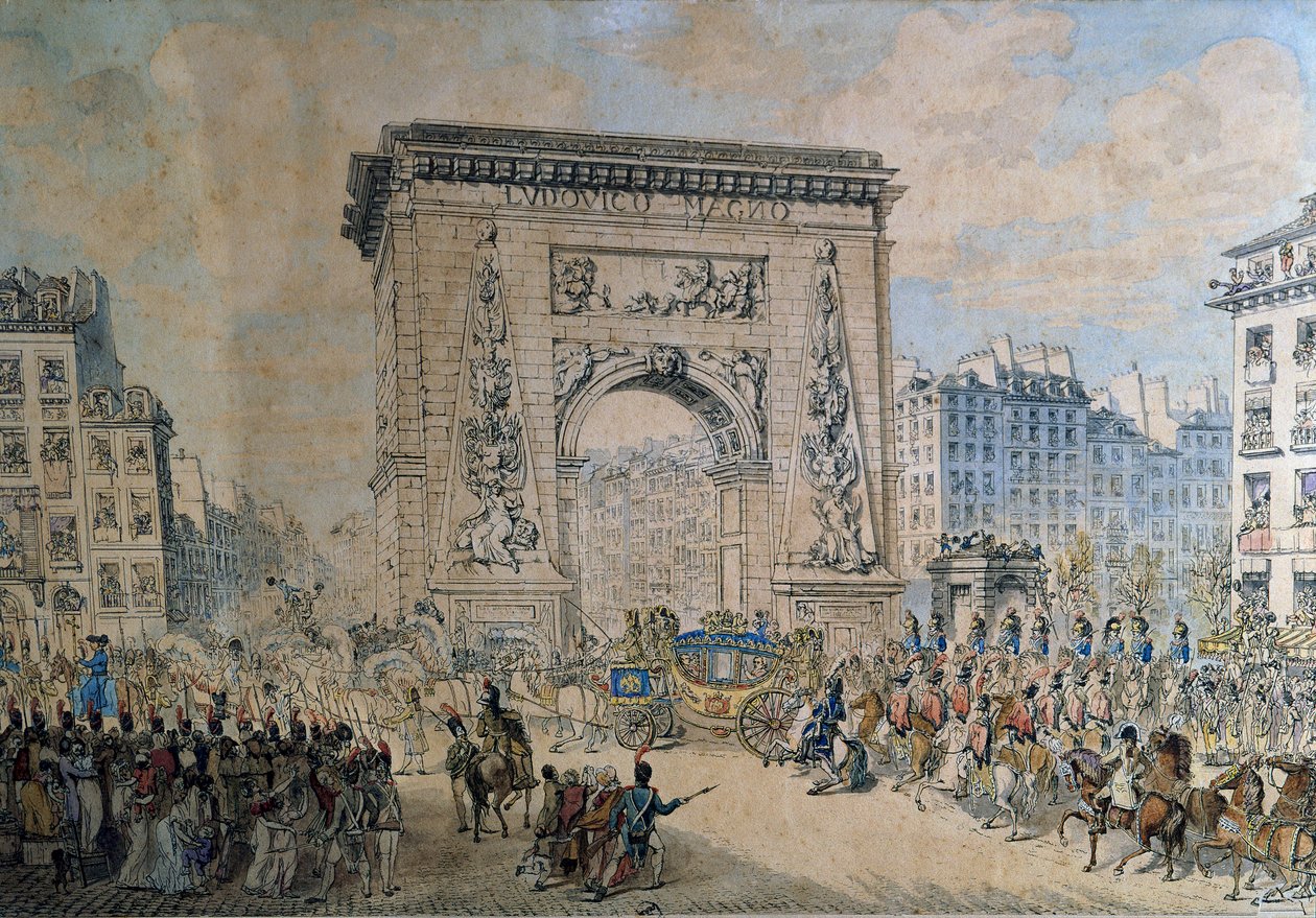 Inträde av Pius VII (påven Luigi Barnabas Chiaramonti under namnet Pius VII eller Pius VII). av Jean Francois Leleu