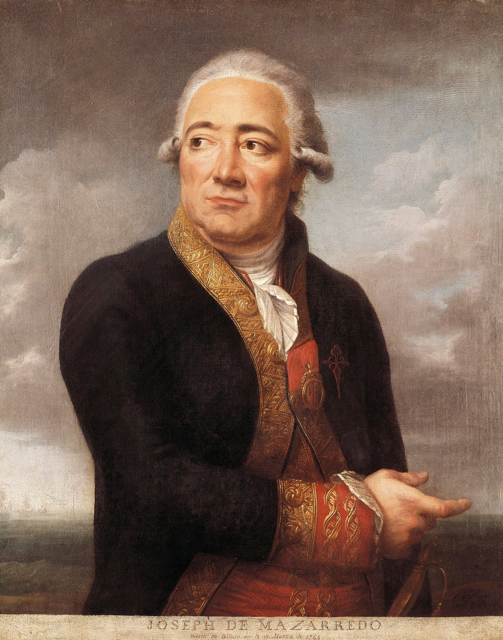 Porträtt av den spanske amiralen Jose de Mazarredo Salazar (1745-1812), målning av Jean Francois Marie Bellier (1745-1836) 1783 Madrid. Marinmuseum av Jean Francois Marie Bellier