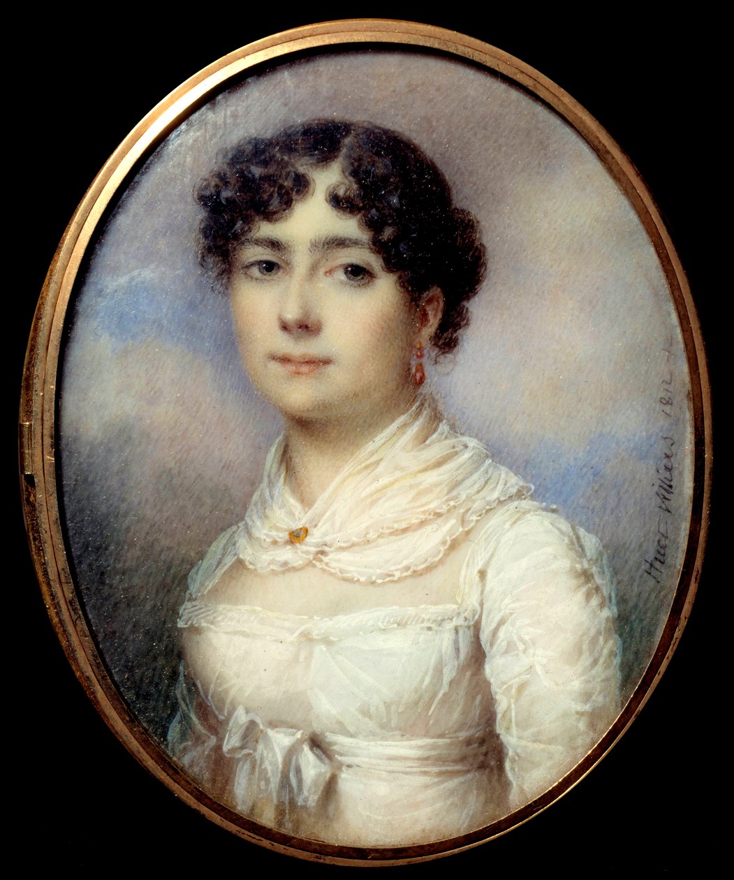 Porträtt av det engelska äventyret Sophie Dawes, friherrinnan av Feucheres av Jean Francois Marie Huet Villiers