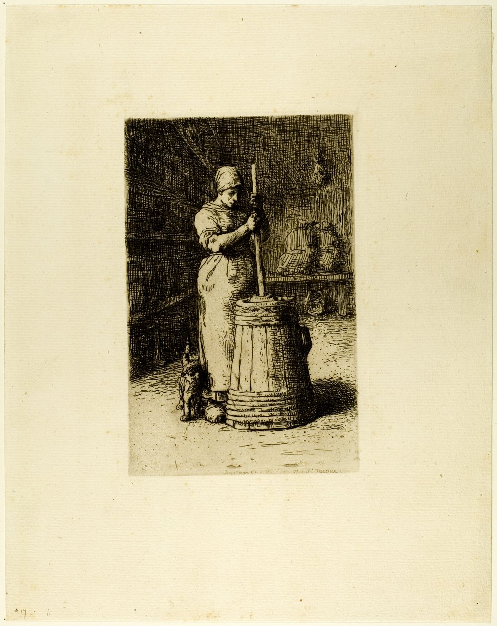 En kvinna som kurrar av Jean Francois Millet