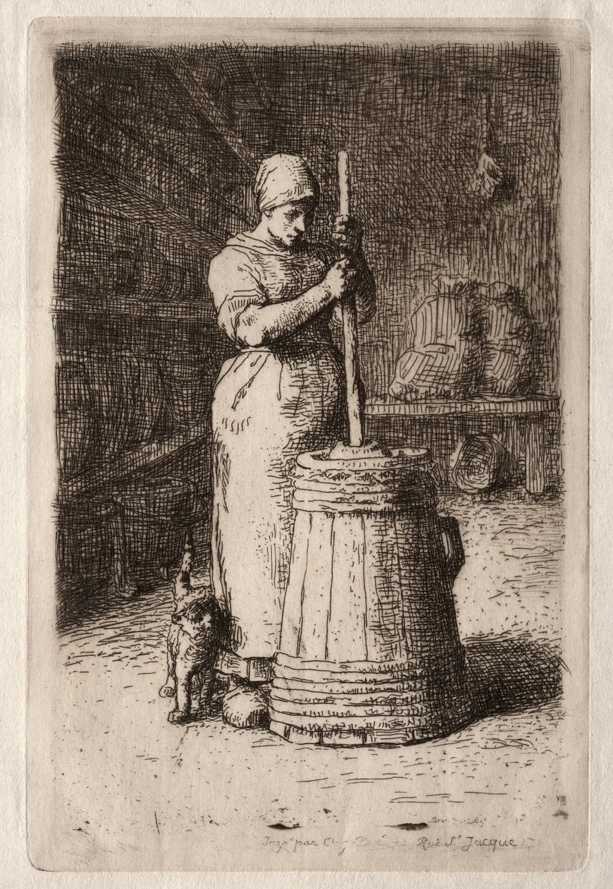En kvinna som kurrar. av Jean Francois Millet