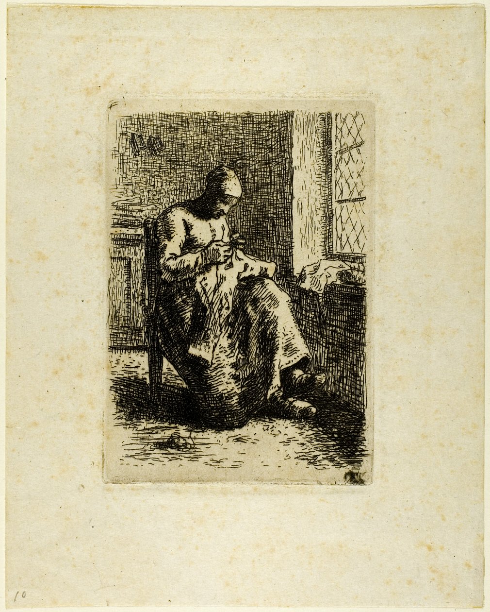 En kvinna som syr av Jean Francois Millet