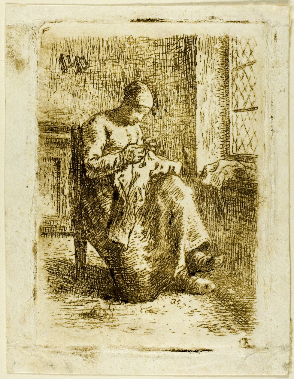 En kvinna som syr av Jean Francois Millet