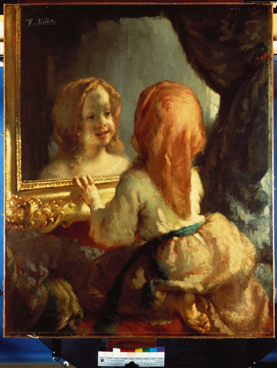 Antoinette Herbert tittar i spegeln, ca 1844 av Jean Francois Millet