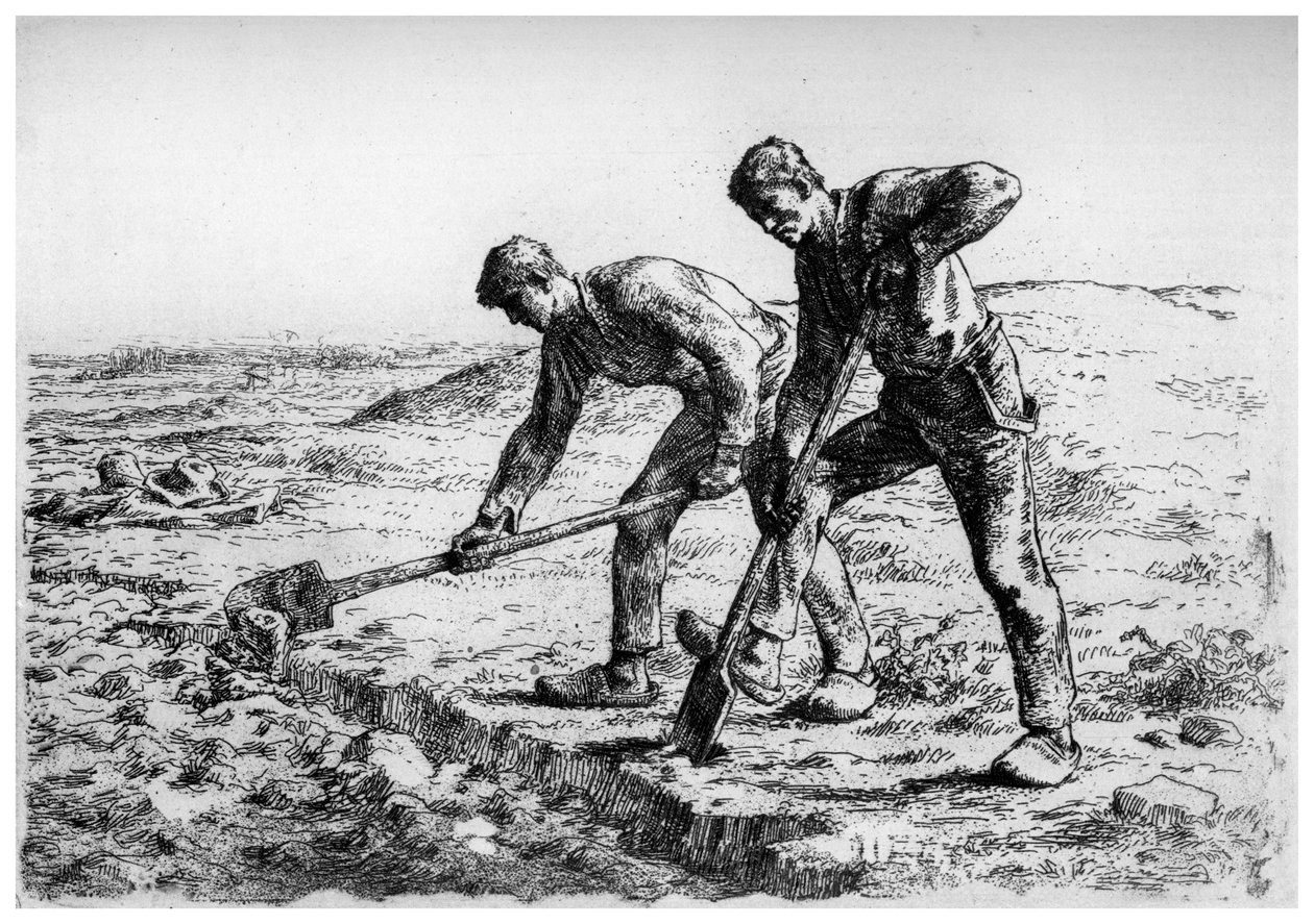 Grävare, c1835-1875 1924 av Jean Francois Millet