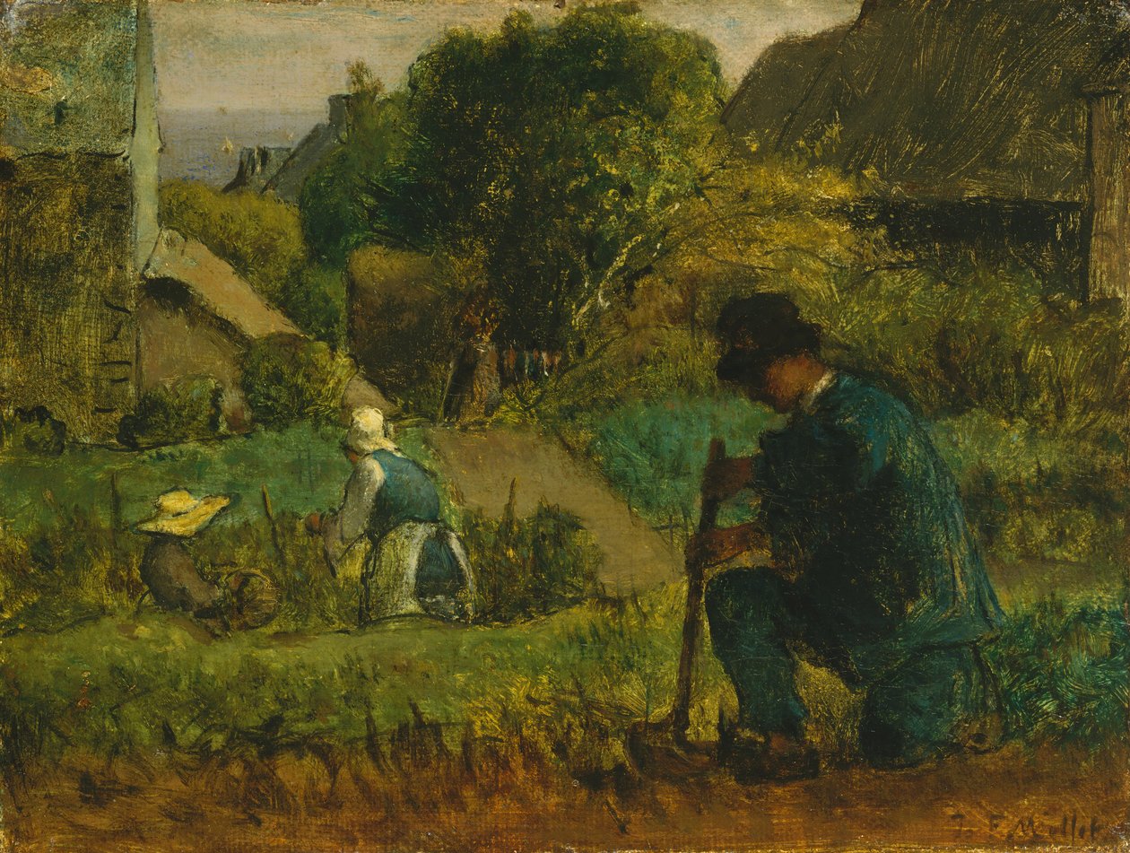 Trädgårdsscen, 1854. av Jean Francois Millet