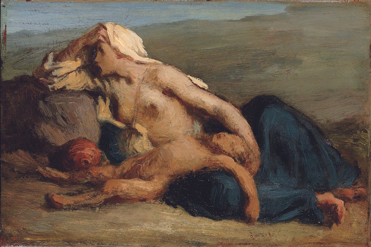 Hagar och Ismael av Jean Francois Millet