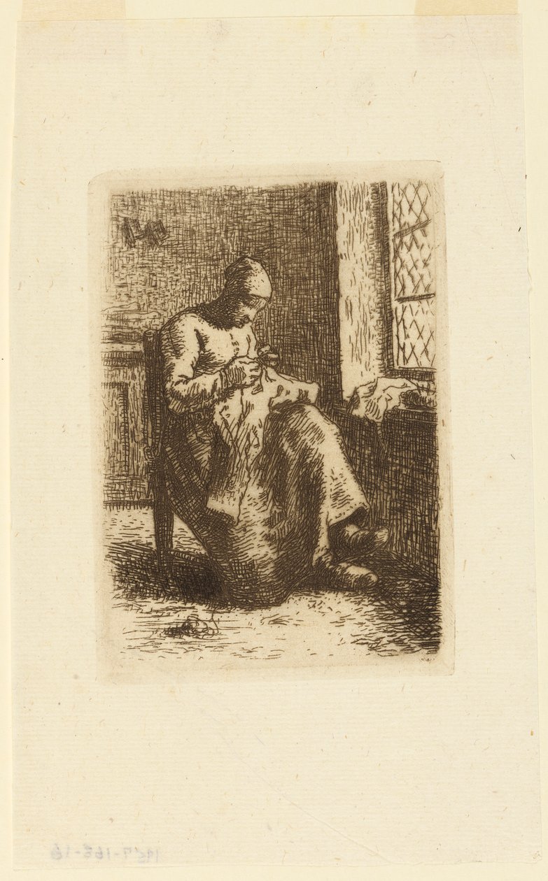 La Couseuse (Kvinnan syr) av Jean Francois Millet